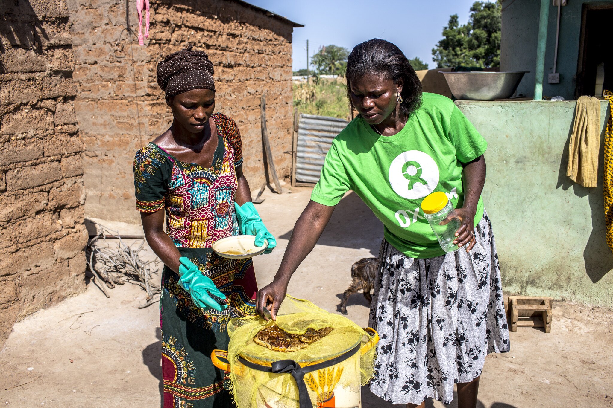 Augustina and Oxfam staff